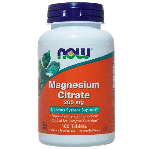 NOW Magnesium Citrate 200 mg, 100 таб