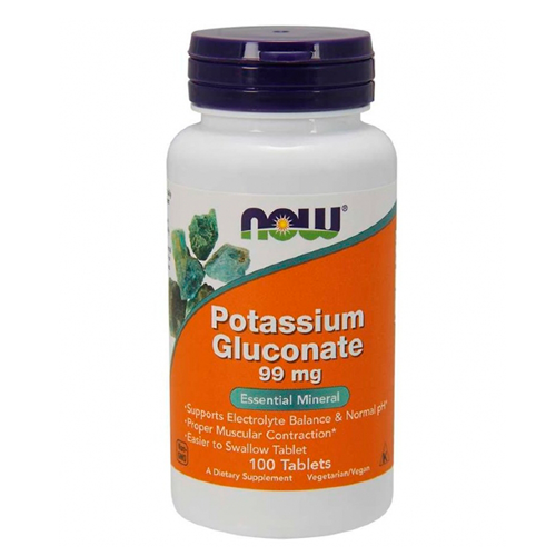NOW Potassium Gluconate 99 mg, 100 таб