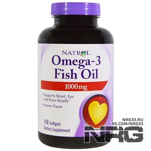 NATROL Omega 3 Fish Oil 1000 мг, 150 кап