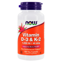 NOW Vitamin D-3 & K-2 1000 IU/45mcg, 120 кап