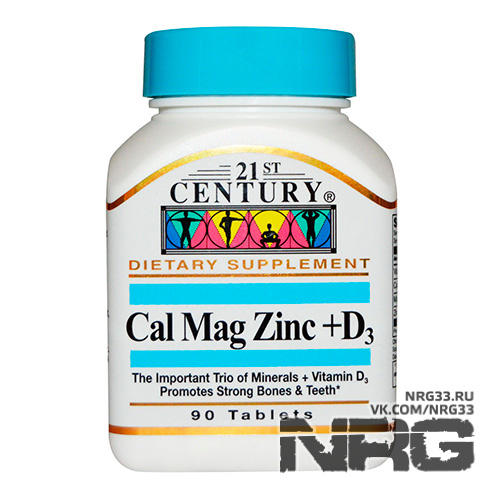 21ST CENTURY Cal Mag Zinc+D3, 90 таб