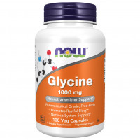NOW Glycine 1000 mg, Глицинон, 100 кап