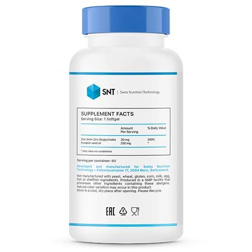 SNT Zinc Chelate 30 мг, 60 кап
