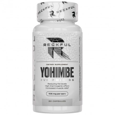 RECKFUL Yohimbe + Vitamin B6, Йохимбин + Витамин В6, 60 кап