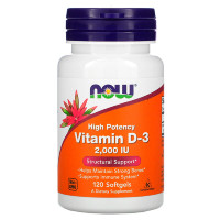 NOW Vitamin D-3 2000 IU, 120 кап